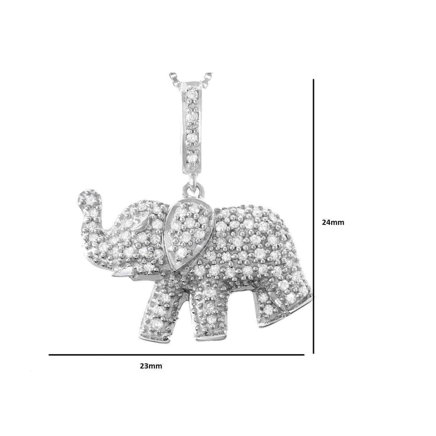 Diamond Elephant Pendant Necklace UK