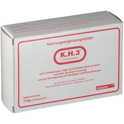 DMAE, Deanol, choline, ginkgo extract, ginseng extract, KH3 vital complex UK