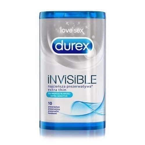 DUREX Invisible condoms for greater closeness x 10 pieces ultra-thin condoms Durex UK
