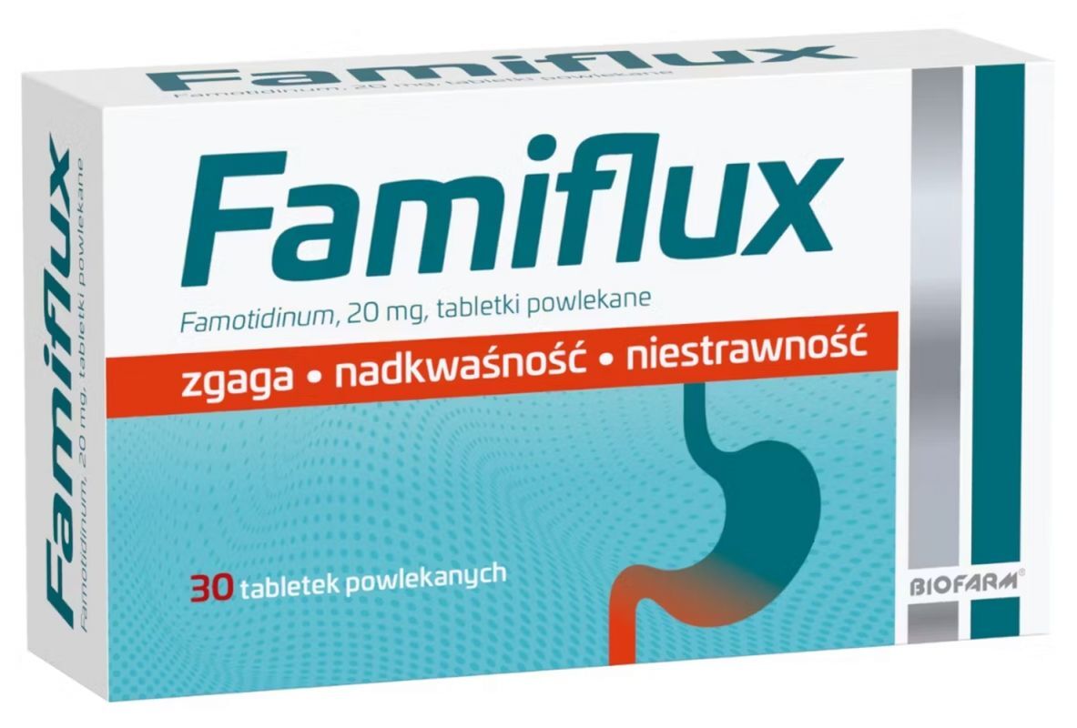 dyspepsia, heartburn, and hyperacidity, Famiflux 20 mg 30 tablets