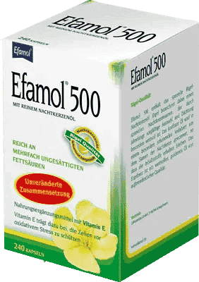 EFAMOL 500, evening primrose oil, vitamin E (alpha tocopheryl acetate) UK