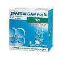 EFFERALGAN Forte 1g x 8 effervescent tablets, analgesic and antipyretic UK