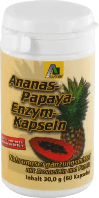 ENZYME PINEAPPLE, ENZYMES PAPAYA capsules, bromelain, papain UK