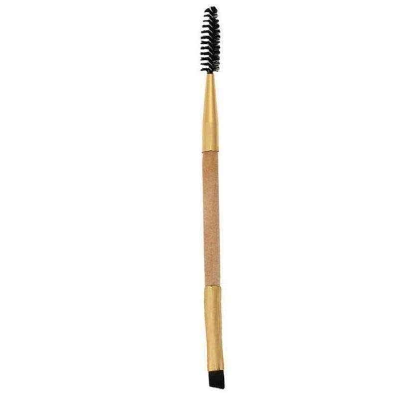 Eyebrow brush Bamboo Handle Dual-head + Eyebrow Comb Makeup Brush Golden UK