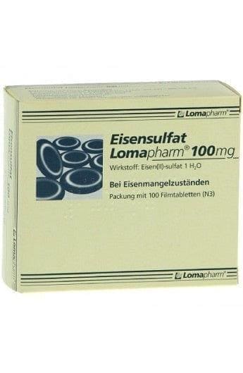 Ferrous sulphate tablets 100mg, treating iron deficiency UK