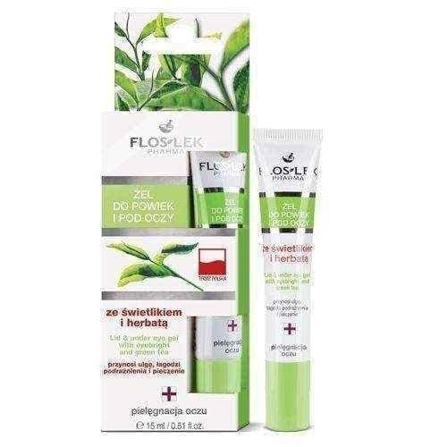 FLOSLEK Gel for eyelids and under the eyes with a skylight and tea 15ml UK