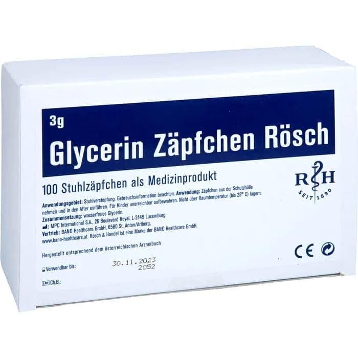 GLYCERIN suppository, suppositories Rösch 3 g against constipation, bowel movement UK