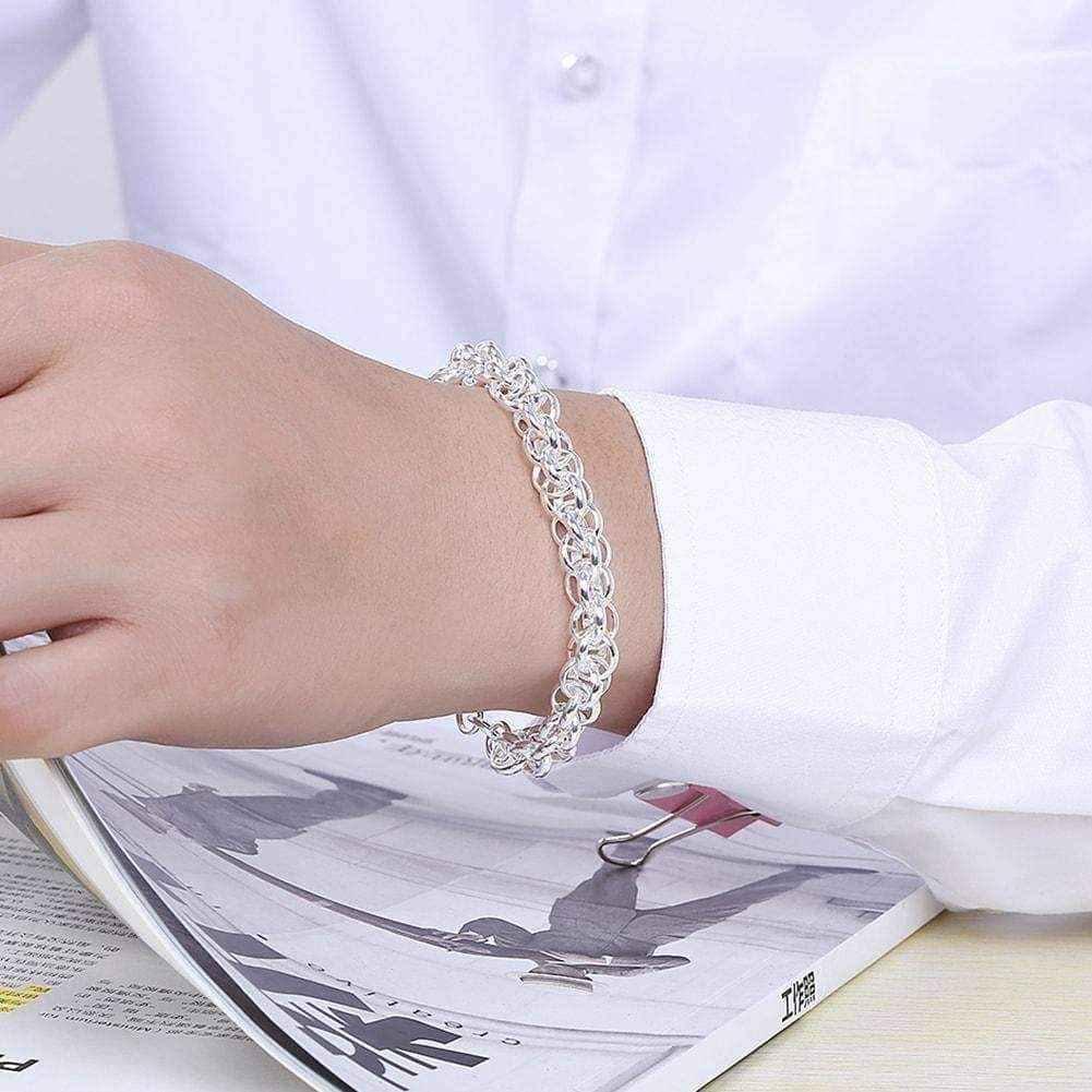 Hakbaho Jewelry Sterling Silver Interconnected Chain Bracelet UK