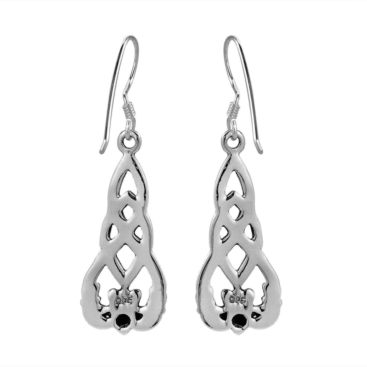 Handmade Irish Celtic Heart Claddagh .925 Silver Dangle Earrings (Thailand) UK