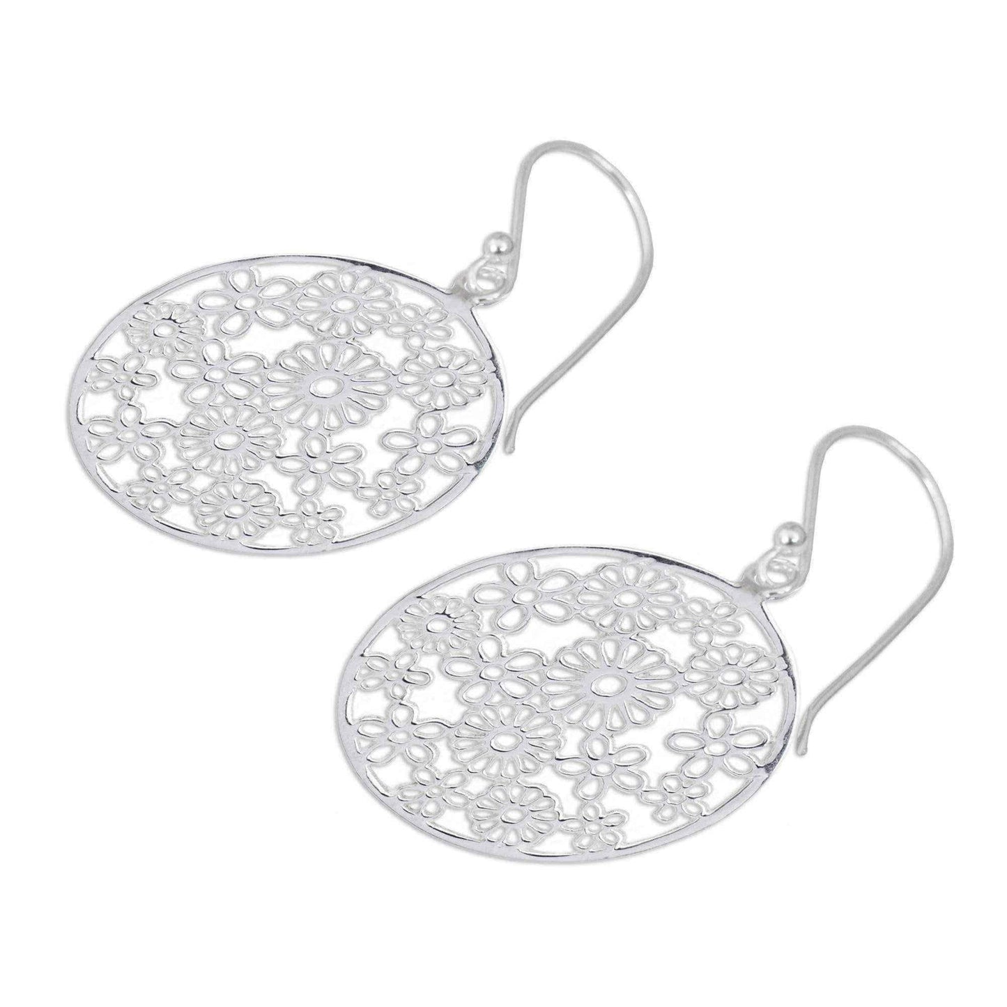 Handmade Sterling Silver 'Daisy Garden' Earrings (Thailand) UK