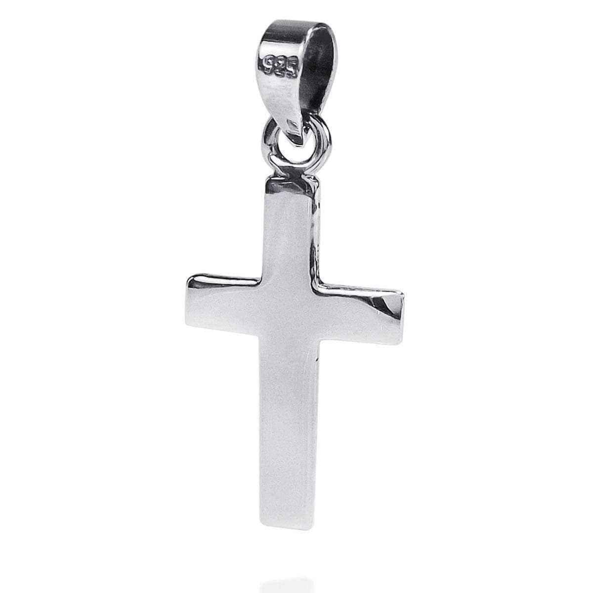 Handmade Textured Dainty Cross of Faith .925 Sterling Silver Pendant (Thailand) UK