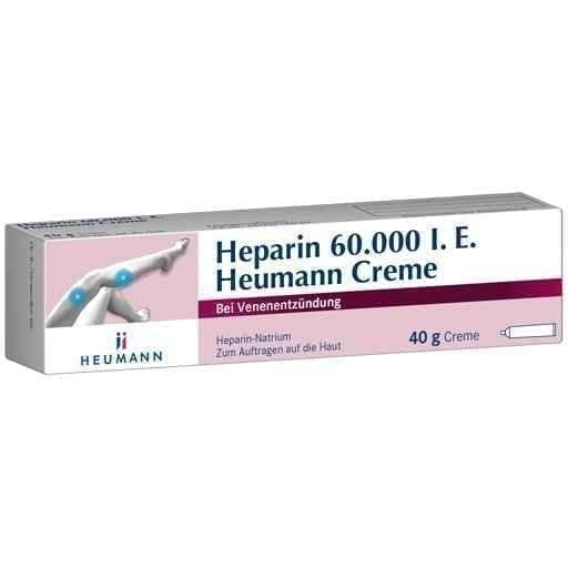 HEPARIN 60,000 IU Heumann cream 40 g superficial phlebitis UK