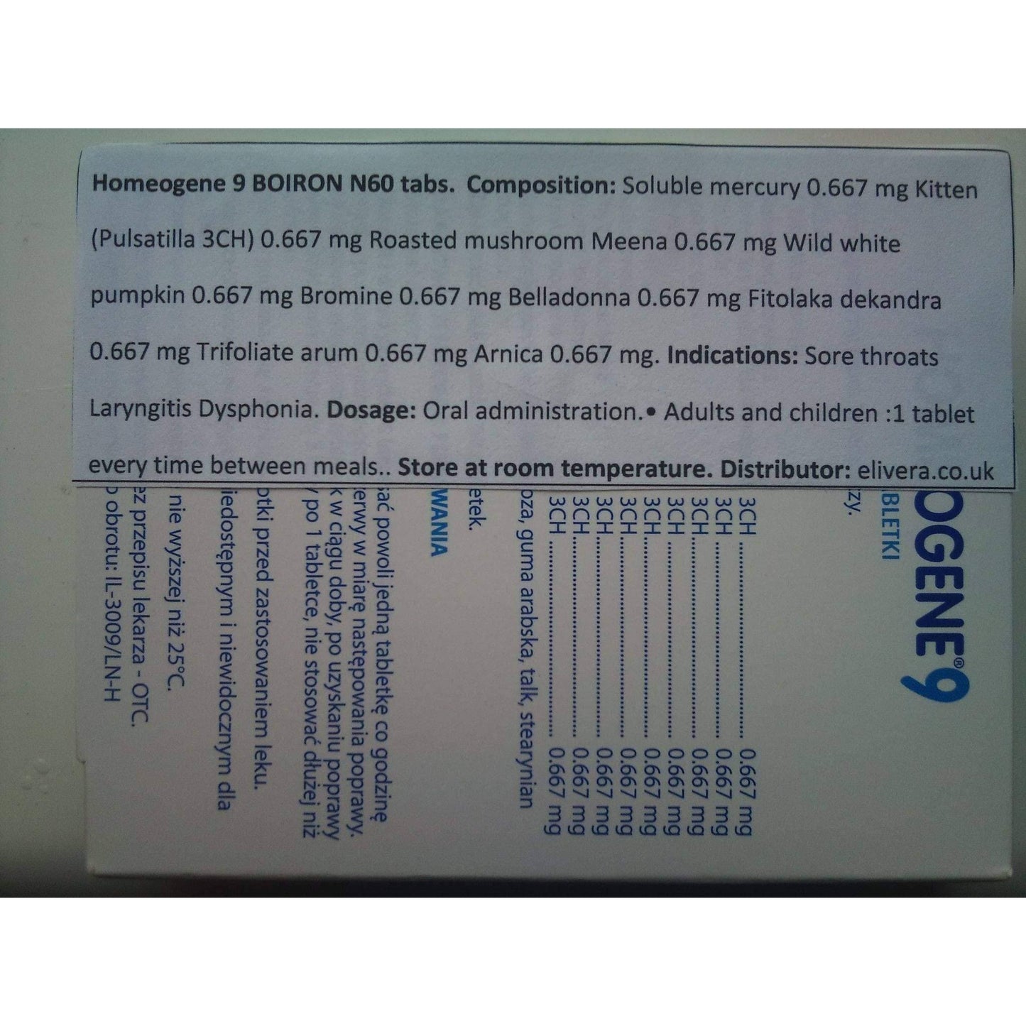 Homeogene 9 BOIRON Sore throats Laryngitis Dysphonia Homeopathy, US, UK homeopathic remedies UK