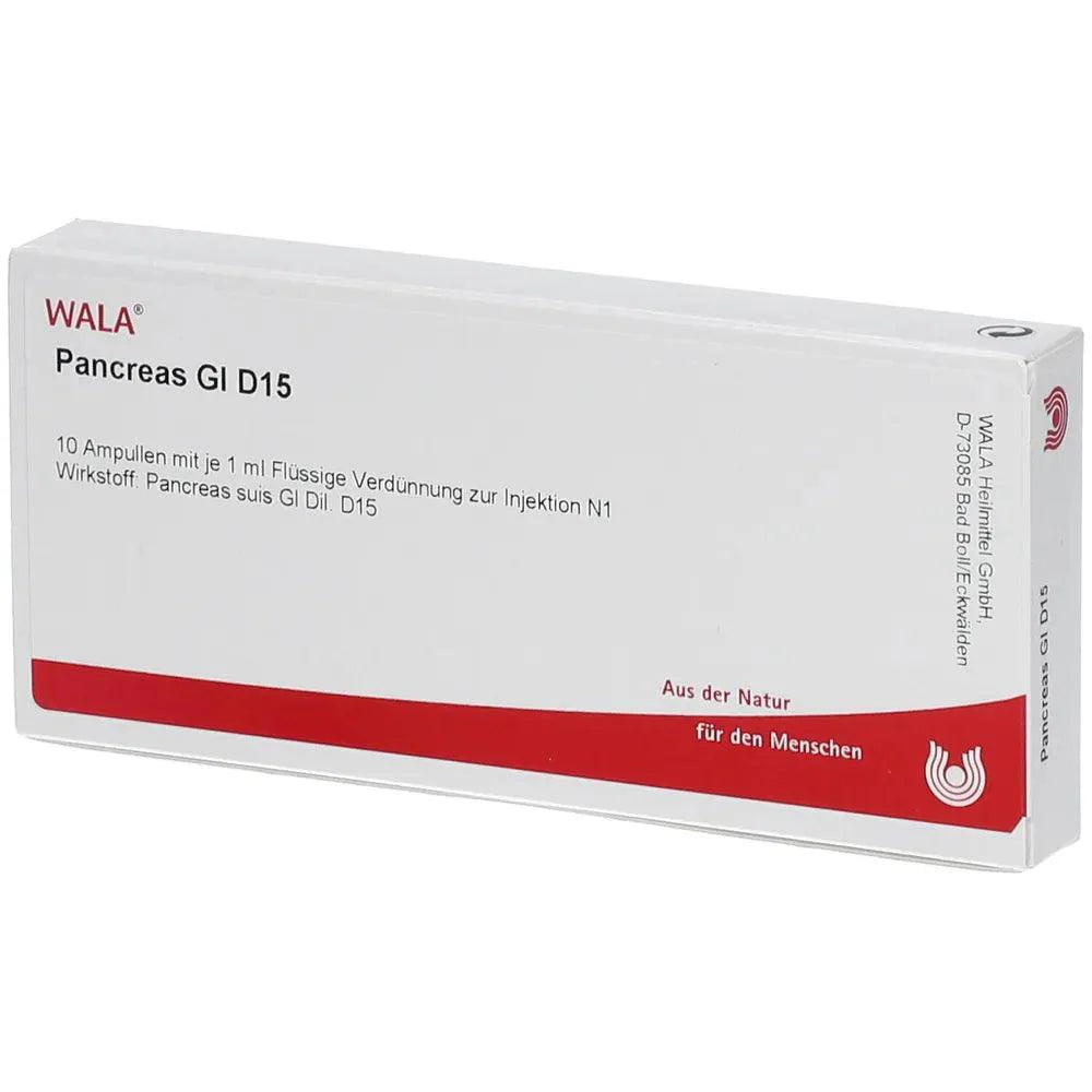 Homeopathic medicine, PANCREAS GL D 15 ampoules UK