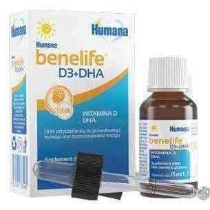 Humana Benelife Vitamin D3 + DHA 15ml, dha supplement UK