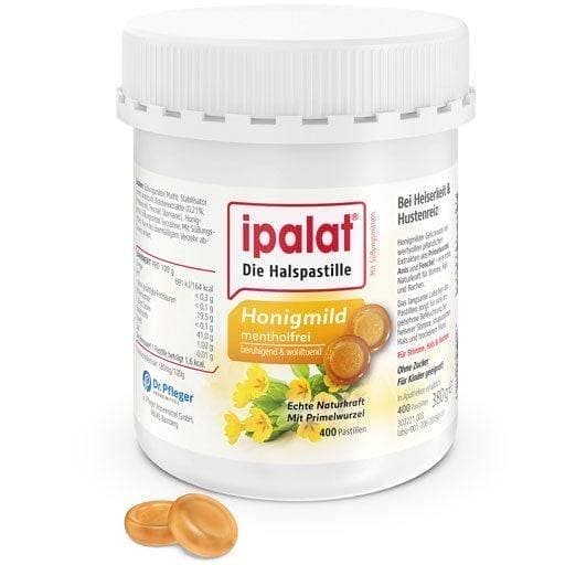 IPALAT throat pastilles, honey mild, menthol UK