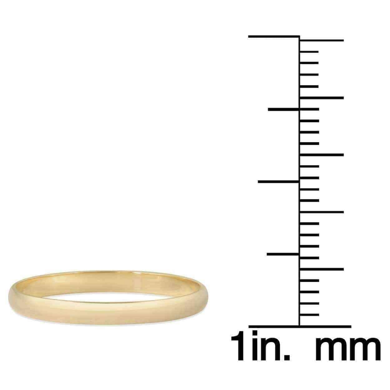 Marquee Jewels 10k Yellow Gold 2-millimeter Domed Wedding Band - size USA 11 UK