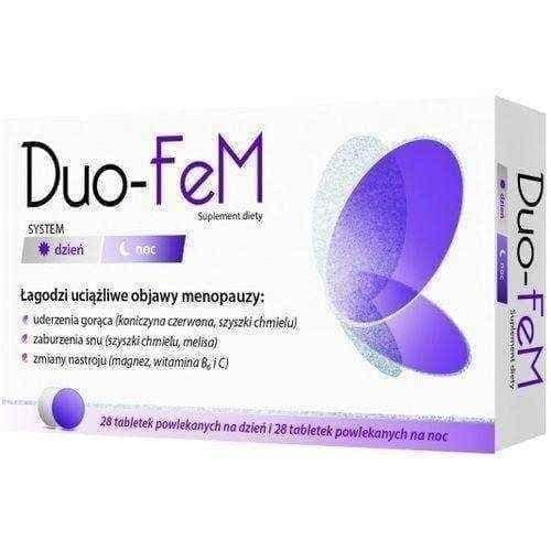 Menopause, Duo-FeM x 28 tablets per day + 28 tablets at night UK