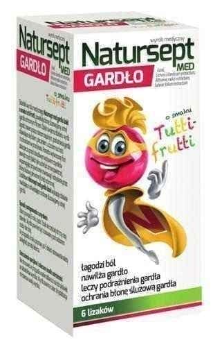 Natur-Sept Med Throat lollipops tutti-frutti flavor UK