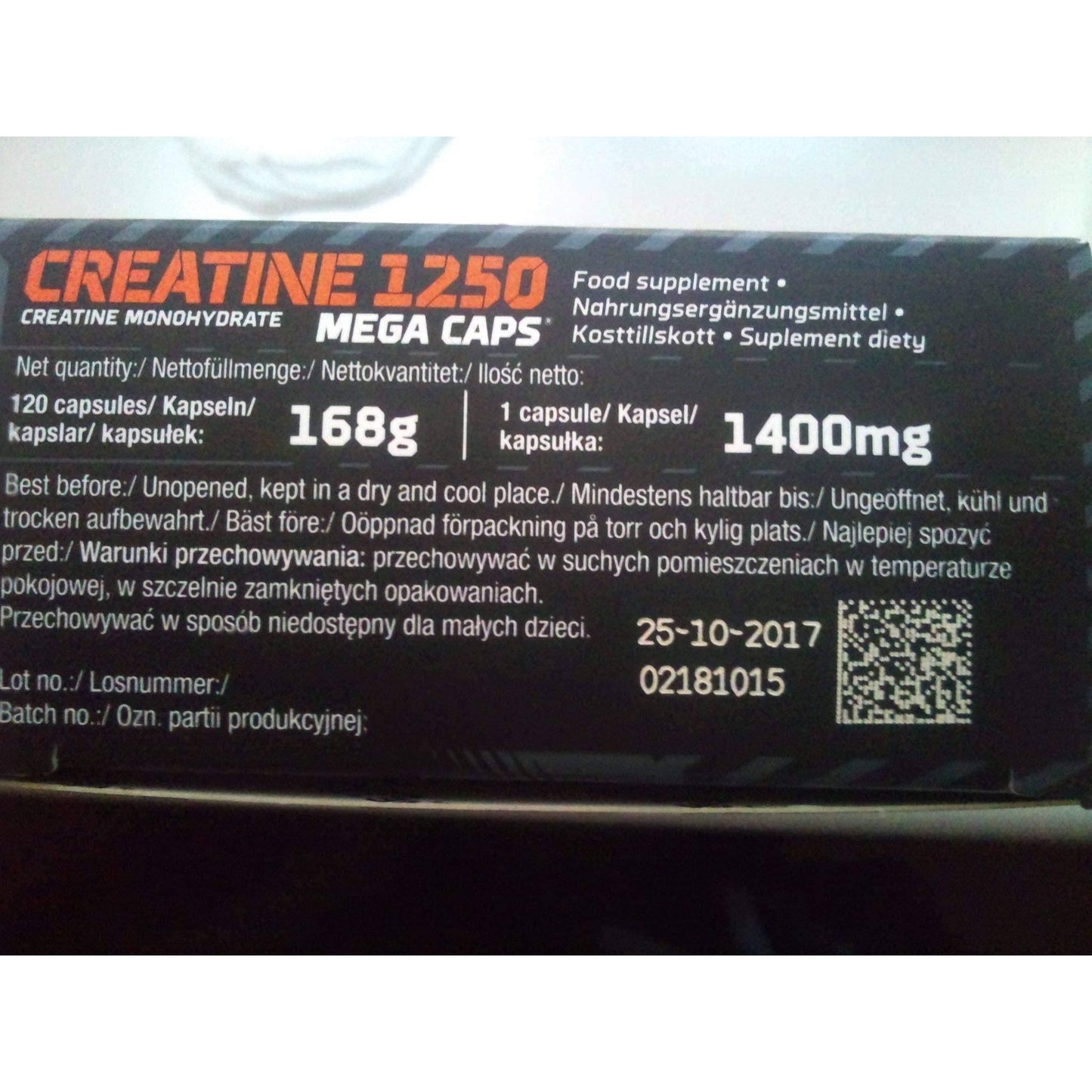 OLIMP CREATINE MONOHYDRATE 1250 120 mega caps box UK