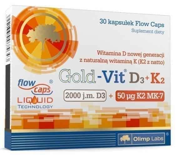 Olimp Gold-Vit D3 2000 + K2 x 30 capsules UK