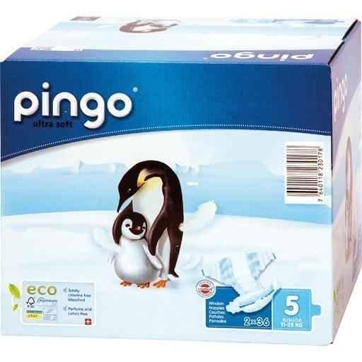 ORGANIC DIAPERS junior Jumbo 12-25 kg Penguin PINGO 72 pcs UK