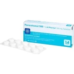 PARACETAMOL 500-1A, pharmaceutical tablets, headache, menstrual pain, toothache UK