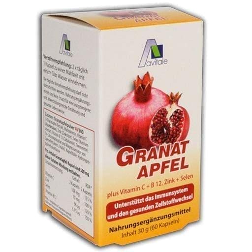 POMEGRANATE 500 mg plus Vit.C+B12+Zinc+Selen UK