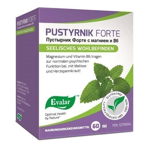 PUSTYRNIK FORTE, Lemon balm, sweetheart, Magnesium, vitamin B6, high functioning mental health UK