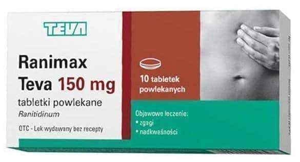 RANIMAX, ranitidine 150mg x 10 tabl UK