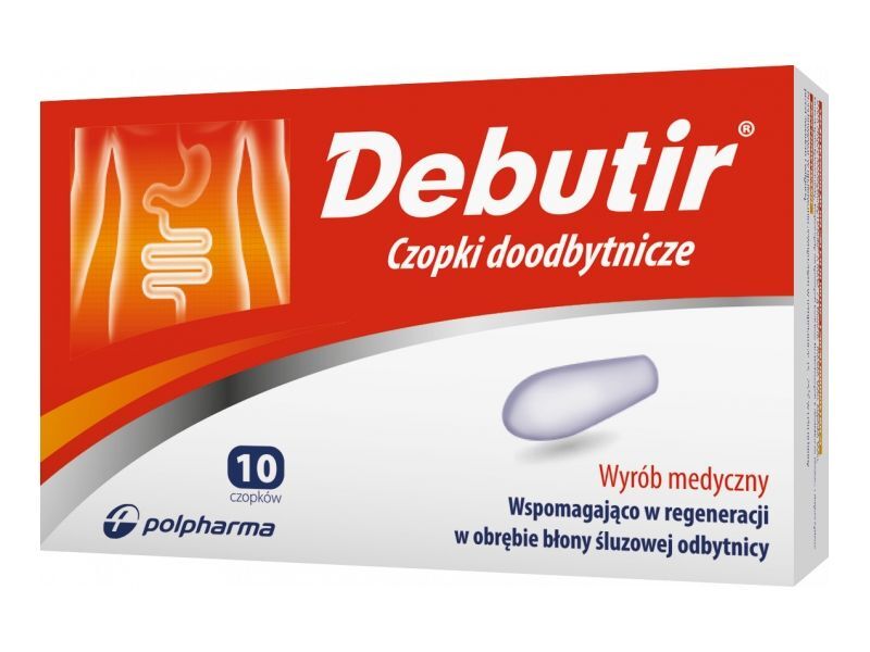 relief of symptoms of painful defecation Debutir 10 rectal suppositories