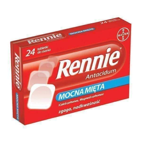 RENNIE Antacidum x 24 tablets heartburn, indigestion, flatulence and feelings after eating UK