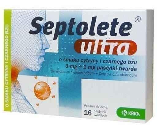 Septolete Ultra lemon and elderberry flavor x 16 lozenges UK