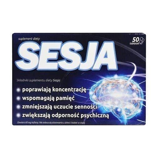 SESSION, ginkgo biloba extract, ginseng root, Brahmi leaves, caffeine UK