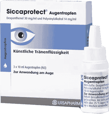 SICCAPROTECT, dexpanthenol, polyvinyl alcohol eye drops UK