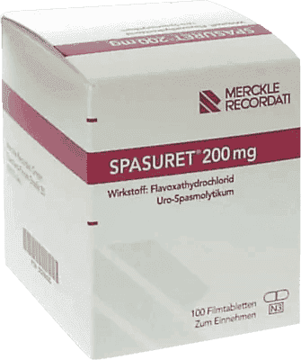 SPASURET 200, flavoxate, urinary incontinence, treatment of frequent urination UK