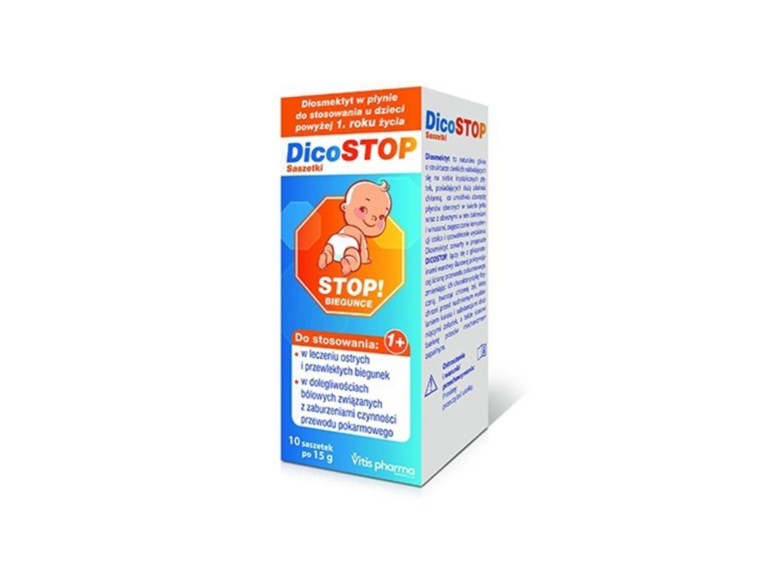 treatment of chronic and acute diarrhea Dicostop 10 sachets