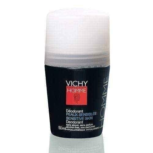 Vichy Homme Deodorant Roll-On Antiperspirant sensitive skin 50ml UK
