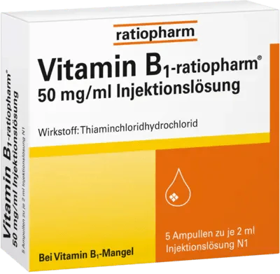 VITAMIN B1, vitamin b1 deficiency, b1 vitamin, -RATIOPHARM 50 mg, ml ampoules UK