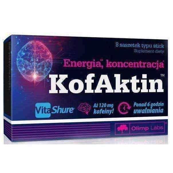 Vitamins For Energy | OLIMP KofAktin lemon flavor x 8 stick type sachets UK
