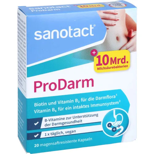 10 billion lactic acid bacteria, ProDarm gastro-resistant hard capsules