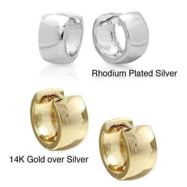 14k Gold or Rhodium-plated Sterling Silver Hoop Earrings UK