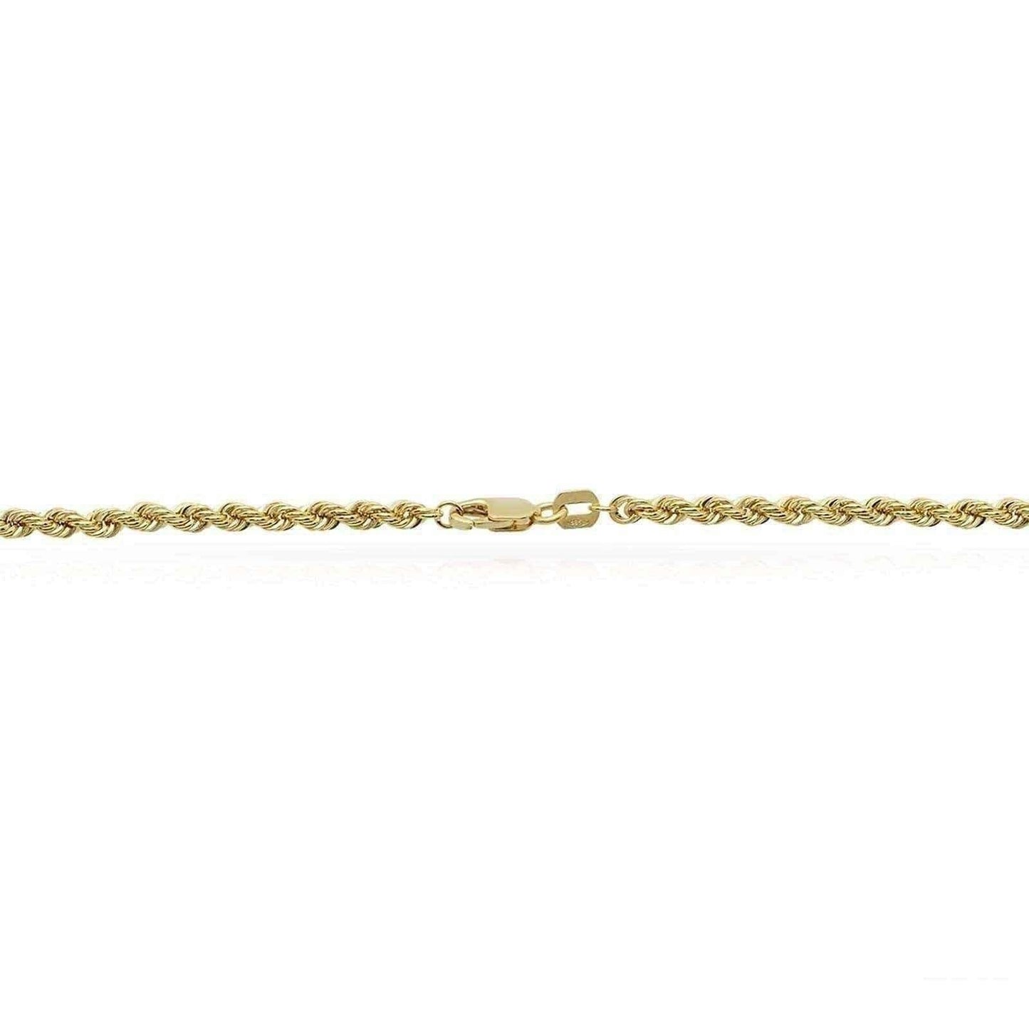 14k Yellow Gold Thin High Polished Rope Chain UK