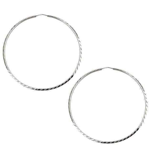 2.25 inch Diameter Diamond-Cut Hoop Earring UK