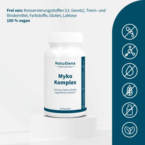 MYKO-COMPLEX Reishi+Maitake+Vitamin C Capsules 60 count