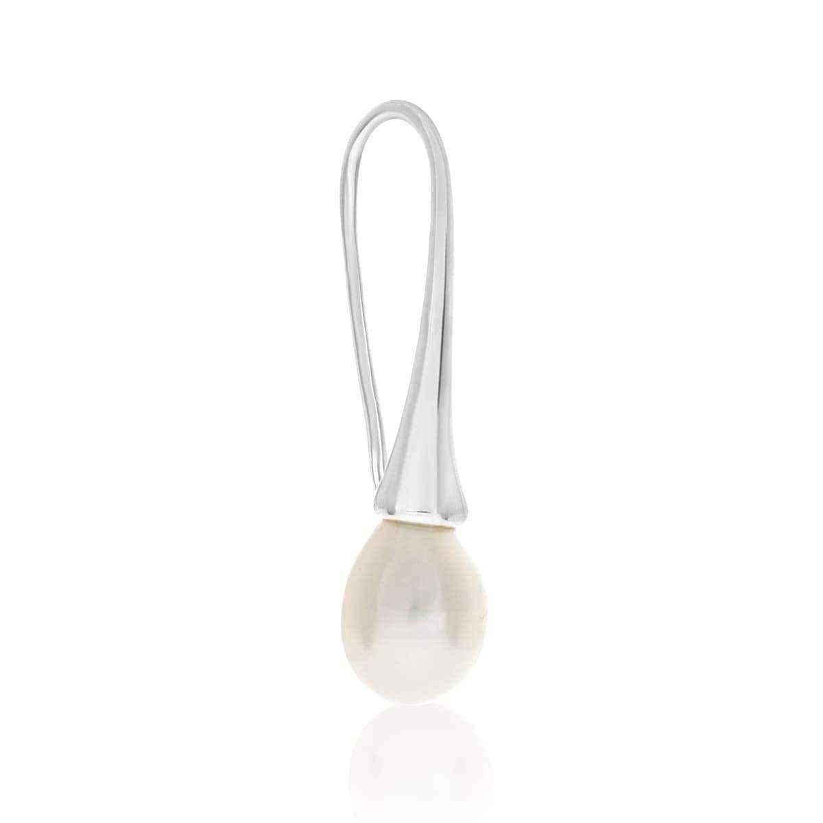 8mm Freshwater Cultured Pearl Drop Earrings In Silver UK