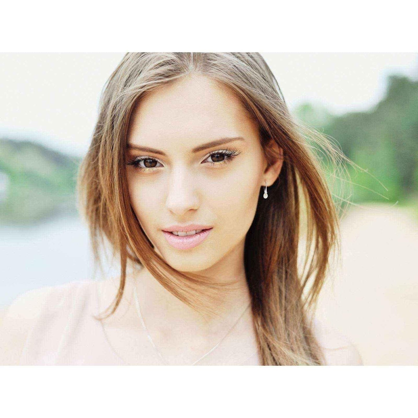 8mm Freshwater Cultured Pearl Drop Earrings In Silver UK