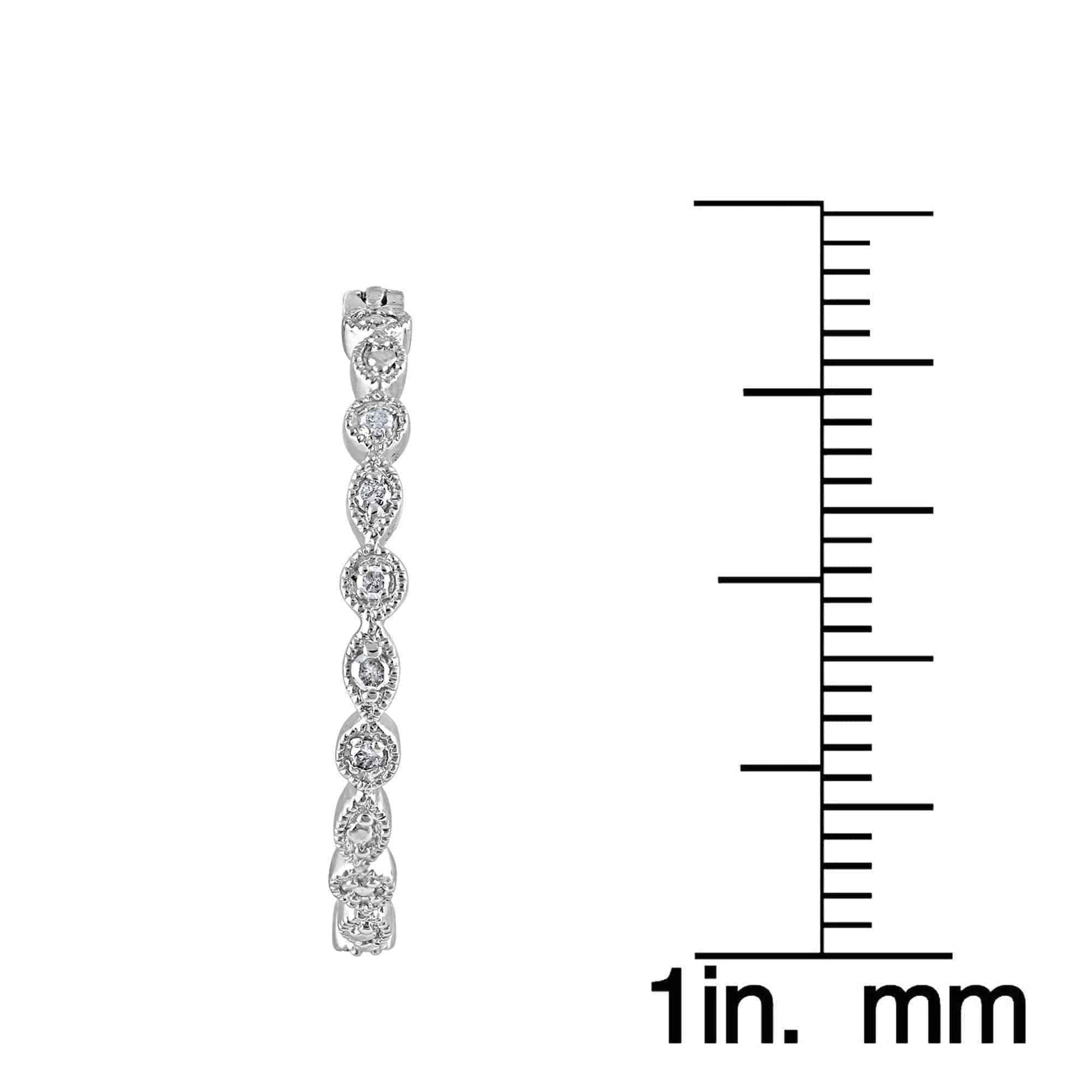 925 Sterling Silver 1/10 ct T.W. Hoop Earring (I-J, I2-I3) UK