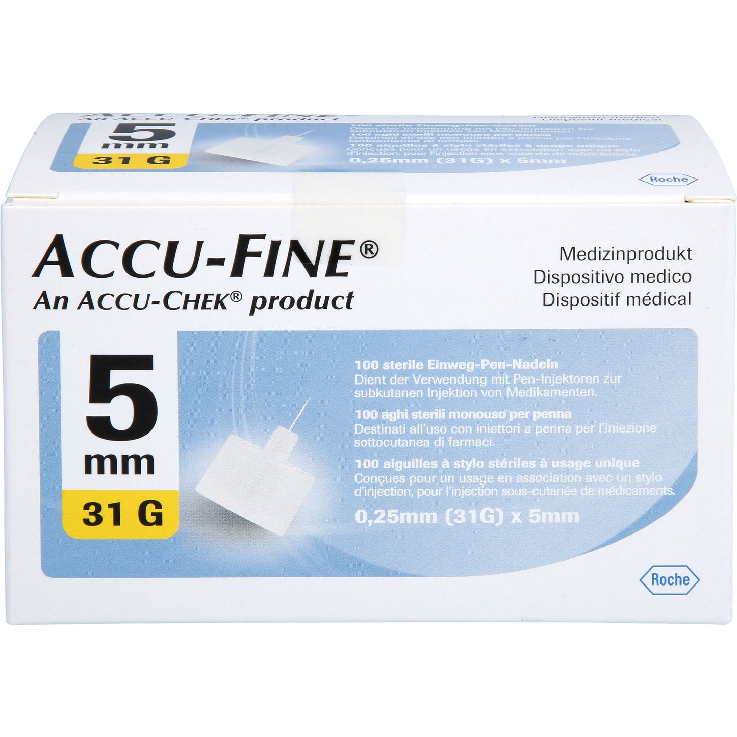 ACCU FINE sterile needles for insulin pens 5 mm 31 G