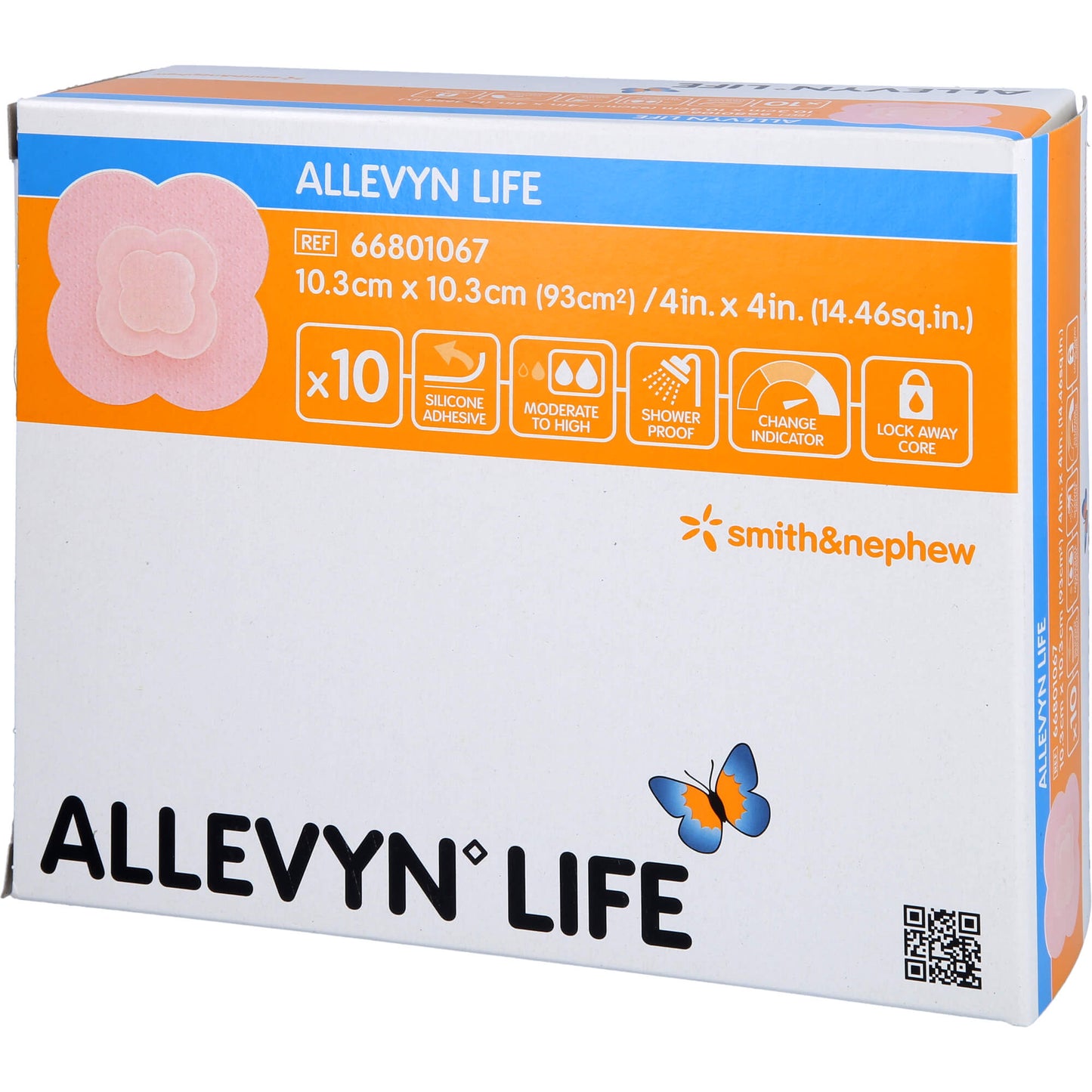 ALLEVYN Life 10.3 x 10.3 cm silicone foam dressing